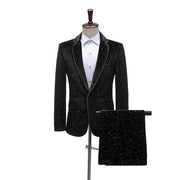 New Studiostage Performance Dress Velvet Hot Gold Edged Men's Suit Suit Singer MC Performance Color Trajes Elegante Para Hombres