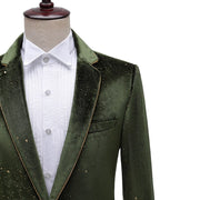 New Studiostage Performance Dress Velvet Hot Gold Edged Men's Suit Suit Singer MC Performance Color Trajes Elegante Para Hombres