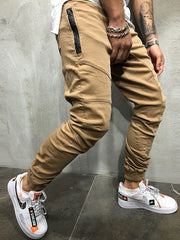 Hip Hop Patch Ruched Long Pants Men