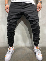 Hip Hop Patch Ruched Long Pants Men