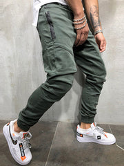 Hip Hop Patch Ruched Long Pants Men