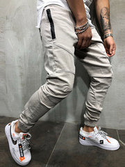 Hip Hop Patch Ruched Long Pants Men