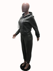 Plus Size Hooded Long Sleeve Exercise Clothes