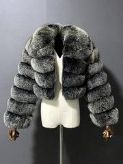 Elegant Zipper Down Ladies Faux Fur Winter Coats