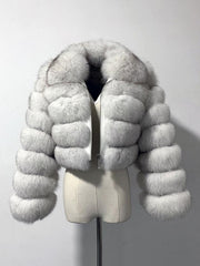 Elegant Zipper Down Ladies Faux Fur Winter Coats