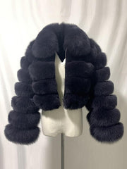 Elegant Zipper Down Ladies Faux Fur Winter Coats