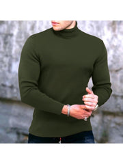 Turtle Neck  Pure Color Long Sleeve Tees