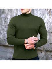 Turtle Neck  Pure Color Long Sleeve Tees