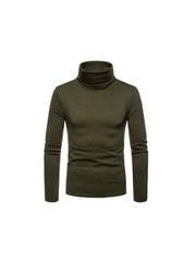 Turtle Neck  Pure Color Long Sleeve Tees