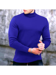 Turtle Neck  Pure Color Long Sleeve Tees