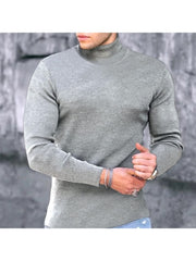 Turtle Neck  Pure Color Long Sleeve Tees