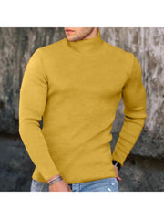 Turtle Neck  Pure Color Long Sleeve Tees