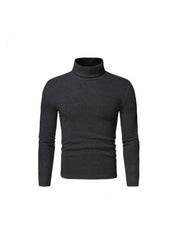 Turtle Neck  Pure Color Long Sleeve Tees