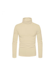 Turtle Neck  Pure Color Long Sleeve Tees