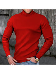 Turtle Neck  Pure Color Long Sleeve Tees