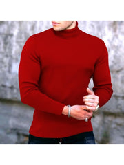 Turtle Neck  Pure Color Long Sleeve Tees