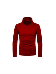 Turtle Neck  Pure Color Long Sleeve Tees