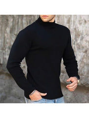 Turtle Neck  Pure Color Long Sleeve Tees