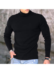 Turtle Neck  Pure Color Long Sleeve Tees