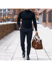 Turtle Neck  Pure Color Long Sleeve Tees