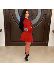 Patchwork Fall Matching 2 Piece Outfit Skirt Sets