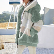 Casual Winter Contrast Color Faux Fur Coats
