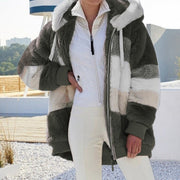 Casual Winter Contrast Color Faux Fur Coats