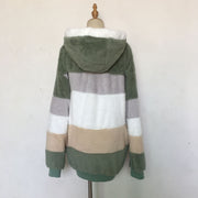 Casual Winter Contrast Color Faux Fur Coats