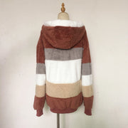 Casual Winter Contrast Color Faux Fur Coats