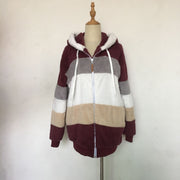 Casual Winter Contrast Color Faux Fur Coats