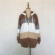 Casual Winter Contrast Color Faux Fur Coats