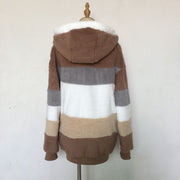 Casual Winter Contrast Color Faux Fur Coats