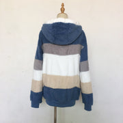 Casual Winter Contrast Color Faux Fur Coats