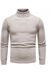 Pure Color Turtleneck Men's Long Sleeve Knitwear