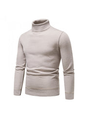 Pure Color Turtleneck Men's Long Sleeve Knitwear