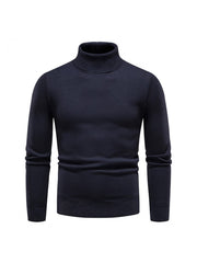 Pure Color Turtleneck Men's Long Sleeve Knitwear