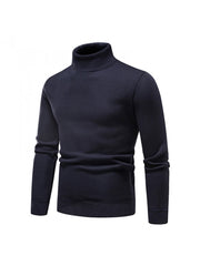 Pure Color Turtleneck Men's Long Sleeve Knitwear