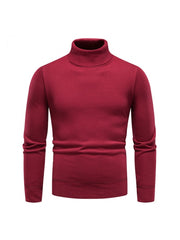 Pure Color Turtleneck Men's Long Sleeve Knitwear