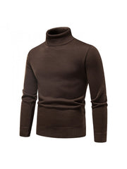 Pure Color Turtleneck Men's Long Sleeve Knitwear