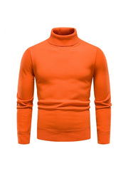 Pure Color Turtleneck Men's Long Sleeve Knitwear