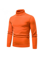 Pure Color Turtleneck Men's Long Sleeve Knitwear