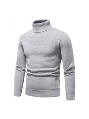 Pure Color Turtleneck Men's Long Sleeve Knitwear