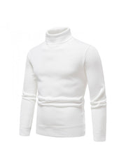 Pure Color Turtleneck Men's Long Sleeve Knitwear