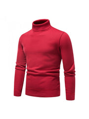 Pure Color Turtleneck Men's Long Sleeve Knitwear