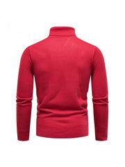 Pure Color Turtleneck Men's Long Sleeve Knitwear