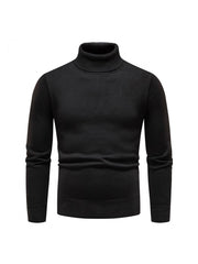 Pure Color Turtleneck Men's Long Sleeve Knitwear