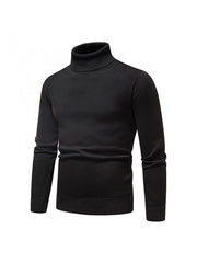 Pure Color Turtleneck Men's Long Sleeve Knitwear