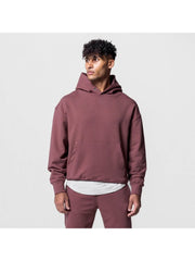 Solid Loose Pocket Hooded Tops For Men