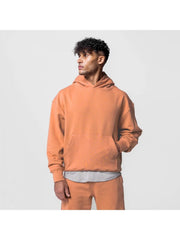 Solid Loose Pocket Hooded Tops For Men