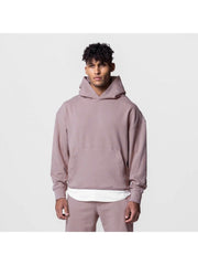 Solid Loose Pocket Hooded Tops For Men